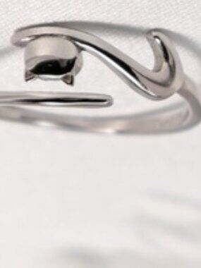 925 Silver Cat Ring, Silver Kitty Ring,High Quality Adjustable Cat Ring